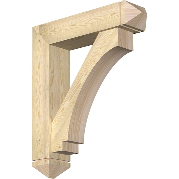 Ekena Millwork Imperial Arts and Crafts Rough Sawn Bracket w/ Offset Brace, Douglas Fir, 8"W x 34"D x 40"H BKT0806X34X40IMP03RDF - main